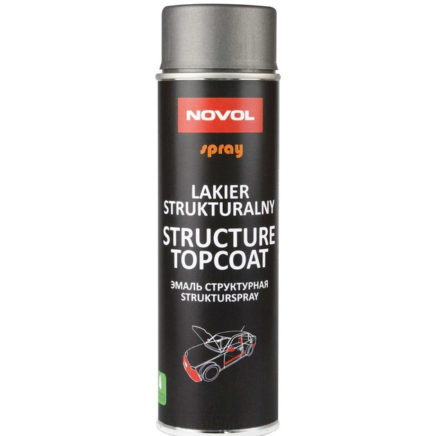 Novol Фарба для бамперів структурна Topcoat в аерозолі антрацит 500 мл